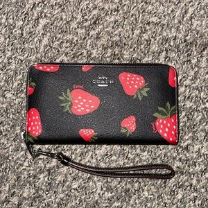 Coach Strawberry Print Wallet